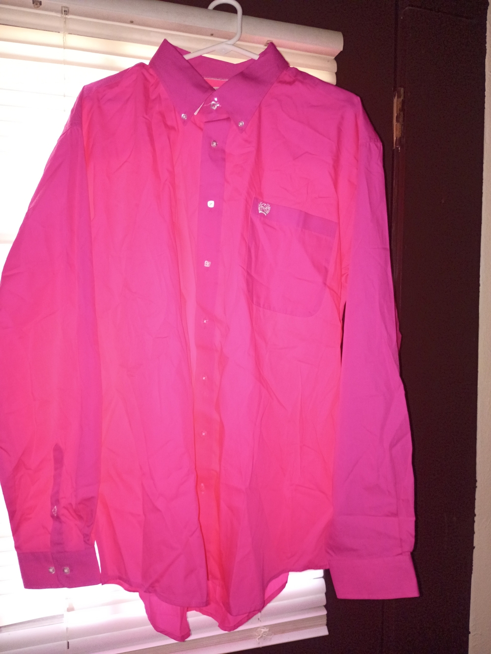 Cinch Men's Pink Long-Sleeve Button-Down Shirt